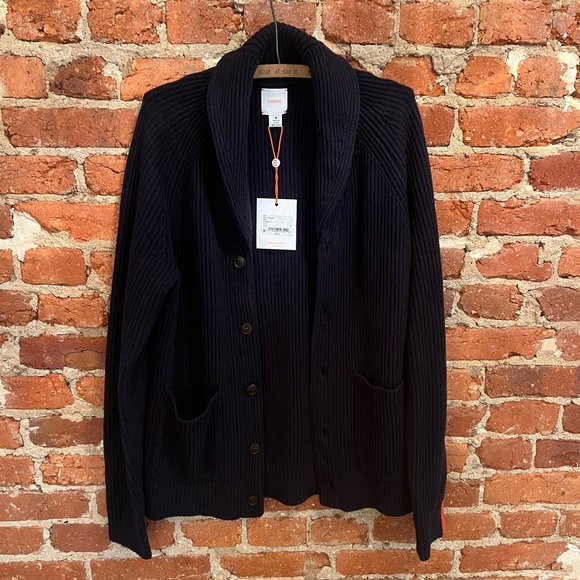 *NWT* Men's SWIMS Park Wool & Cotton Rib Cardigan - Picture 7 of 8